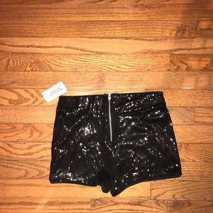 Black sequin shorts
